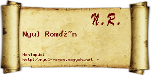 Nyul Román névjegykártya